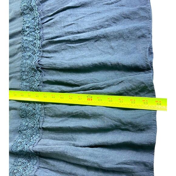 Wishlist Apparel Womens Sz Medium Dress Blue Maxi Short Flutter Sleeve Crochet - Picture 16 of 16